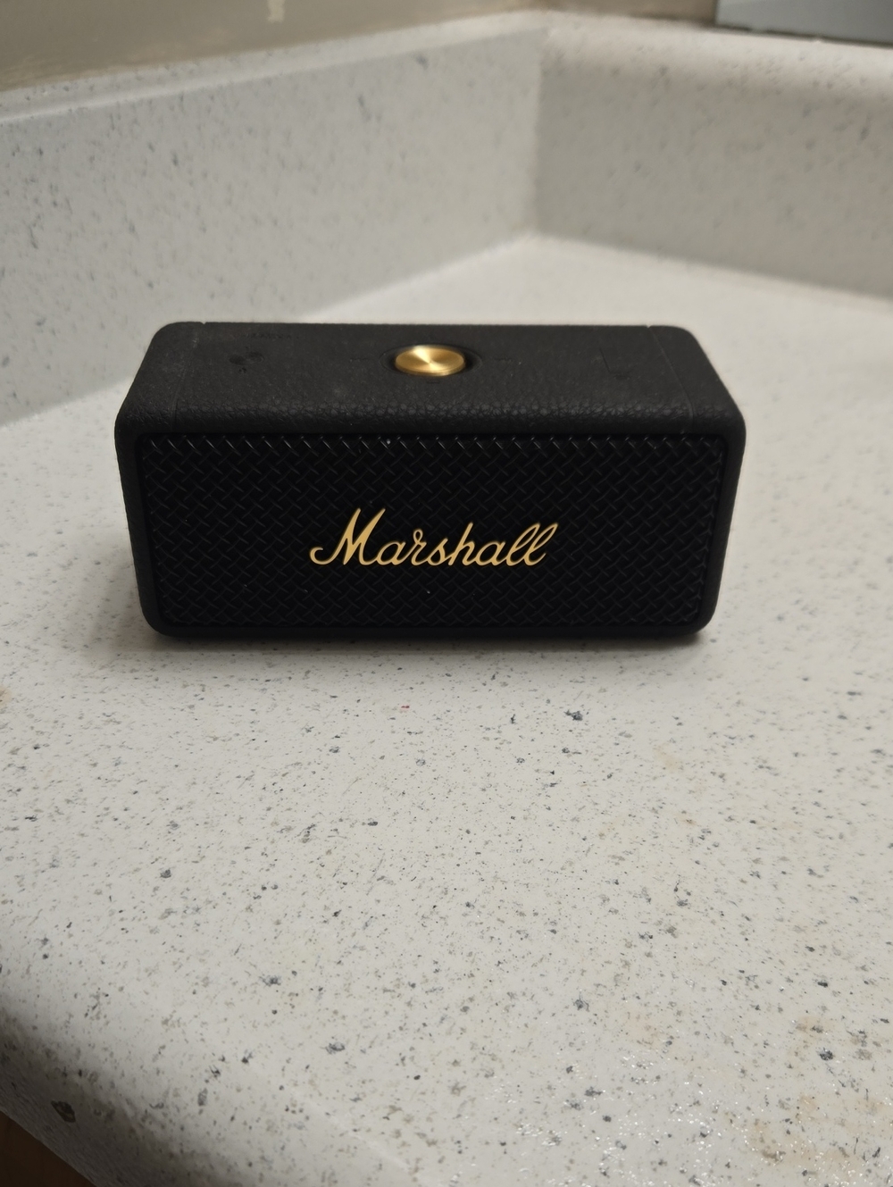 Marshall Compact Portable Bluetooth Speaker in Black with Gold Accents